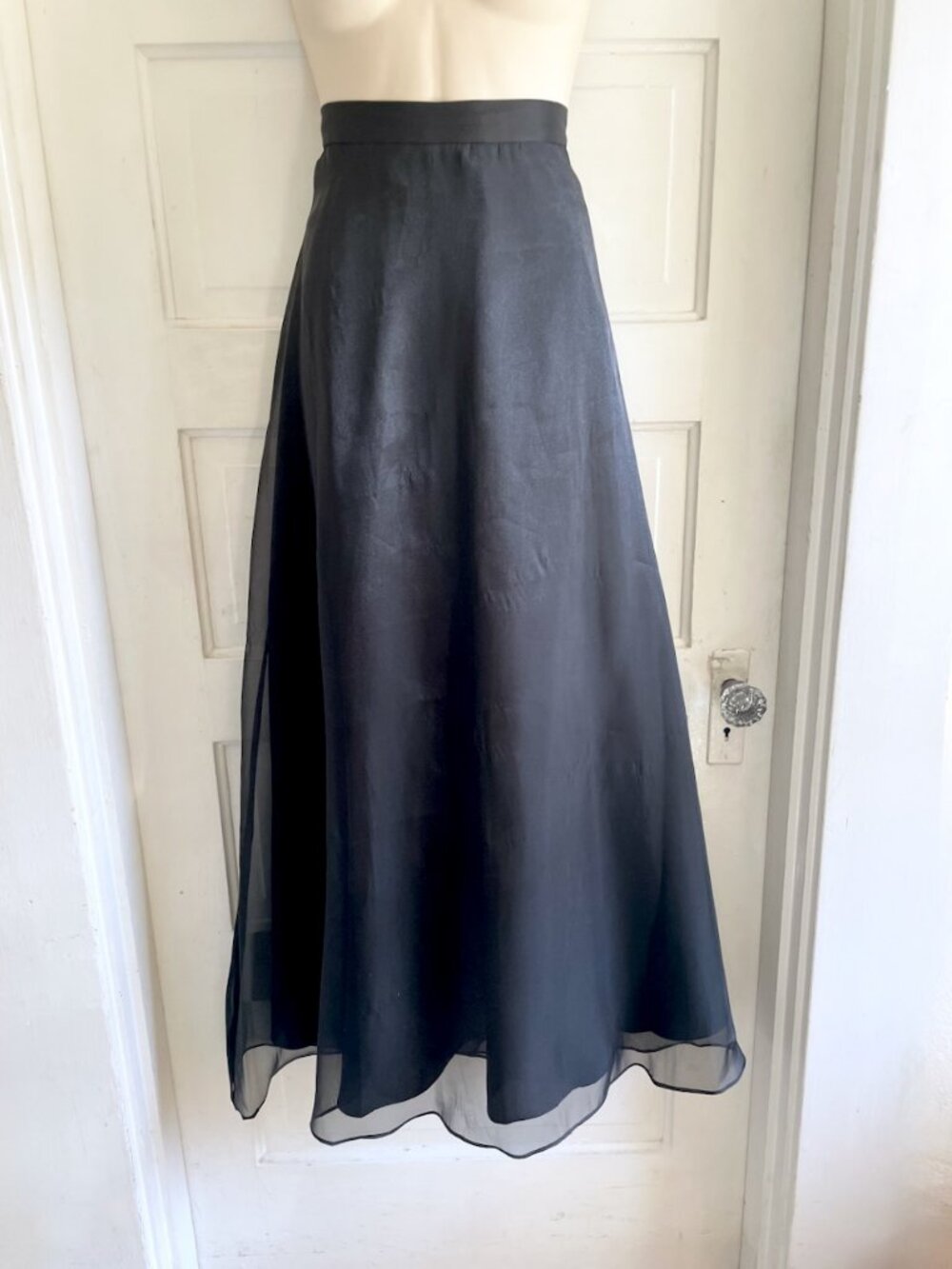 J.B.S. Black Chiffon Overlay Goth Steampunk Costume Cosplay Maxi Skirt 14W